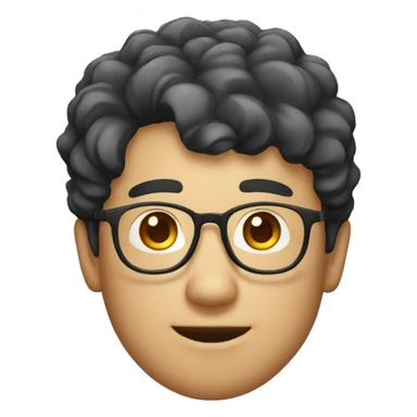 make a man with glasses kinda nerd and had short curly hair asian face sticker