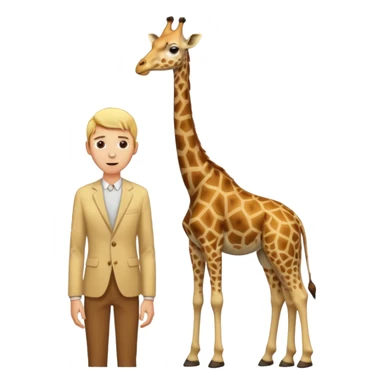 Very skinny blonde man with giraffe sticker