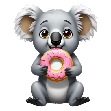Koala eating a donut sticker