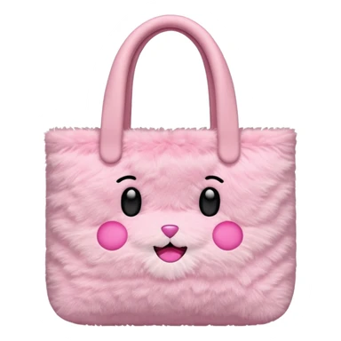 pink plush tote bag  sticker