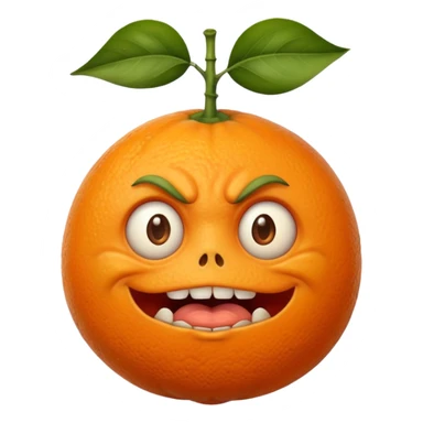 Orange with ugly face sticker