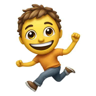 Happy emoji kicking feet sticker