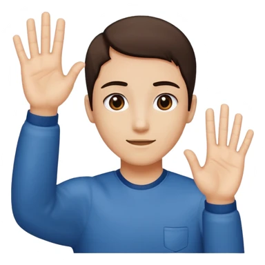 A person holding your hands up and on the left-hand, it says six on the right one it says seven sticker