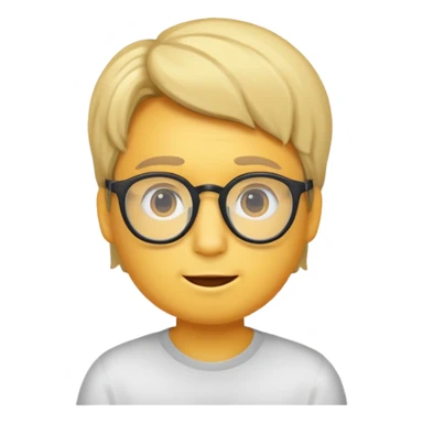 Erstelle mir eine Emoji von einem Jungen. Herkunft: Südamerika, Jung und Gutaussehend, mit durchsichtiger Brille und anderer Frisur  sticker