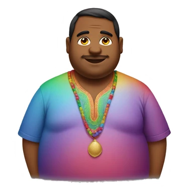 fat indian man that is wearing a rainbow shirt  sticker