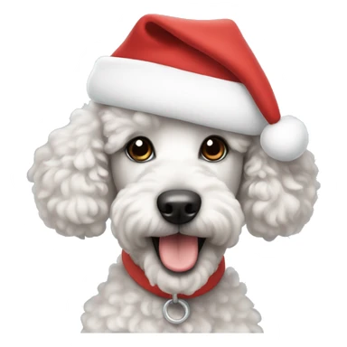 poodle puppy wearing santa hat  sticker