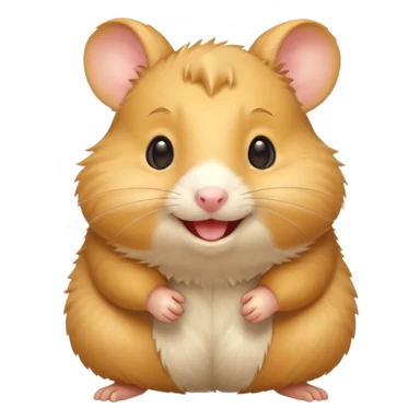 Yellow hamster, smiling, energetic pose
 sticker