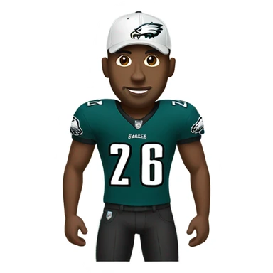 Black man with eagles jersey and hat on  sticker