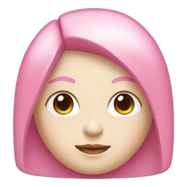 pink and white android face sticker sticker
