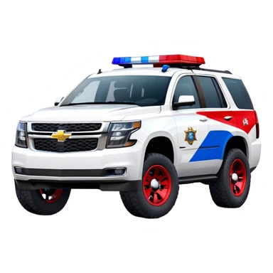 Emergency Response SUV - Chevrolet Tahoe (Model Year: 2021) (Iconic colour: White with red/blue sirens) sticker