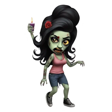amy winehouse zombie dancing with tattoos sticker