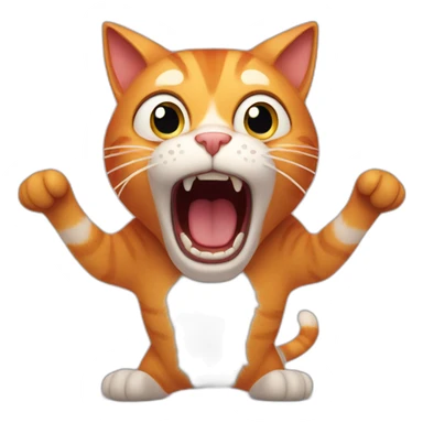 big screaming scared ginger cat sticker