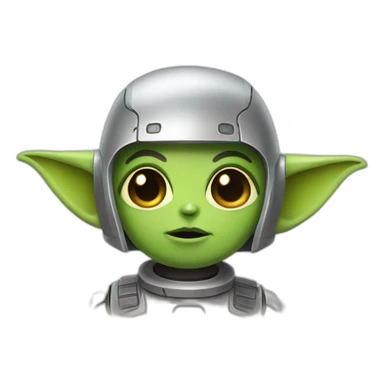 cute robot with yoda ears sticker