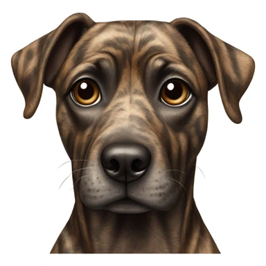 realistic dog portrait photography brindle color sticker