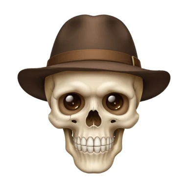 Skull wearing brown hat and hand sing to silence  sticker