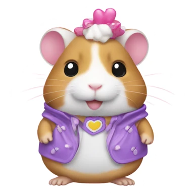 Hamster in hello kitty costume  sticker