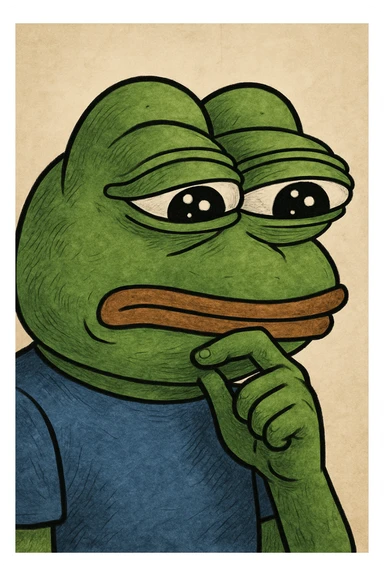 pepe the frog thinking sticker