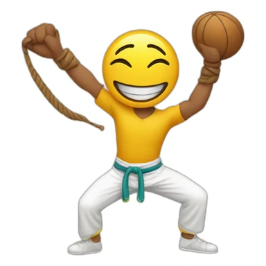 Smily face Emoji playing capoeira  sticker