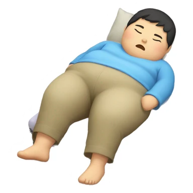 fat asian teenager sleeping sticker