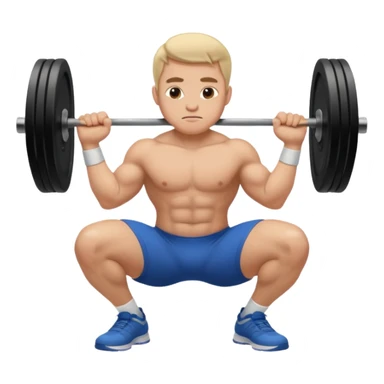 Guy squating no weights sticker