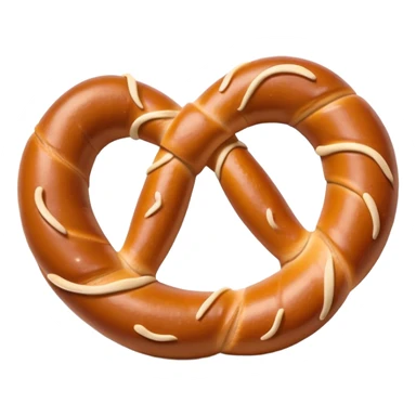 Pretzel Cinematic Realistic Pretzel Snack Emoji, depicted as a single, perfectly twisted pretzel with a glossy, salted crust, rendered with lifelike textures and warm, inviting lighting. sticker