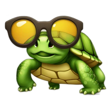 Tortue avec des Lunette sticker