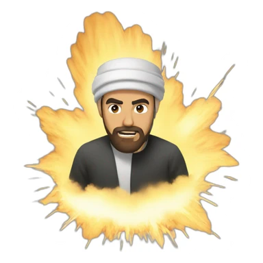 Islamic man explosion behind sticker
