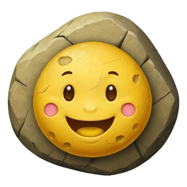 make the yellow emoji face eat a boulder sticker