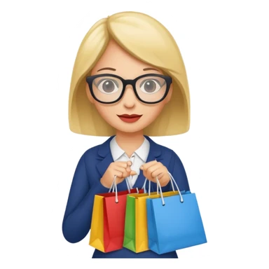 gincer woman with glasses holding shopping bags sticker