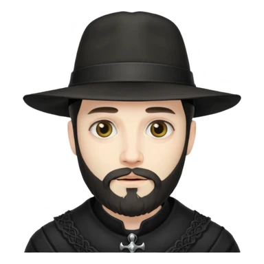 BEARDED gothic man in hat sticker