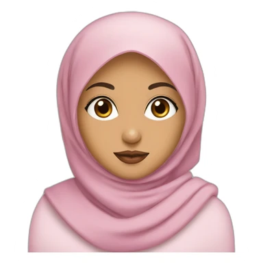 hijabi girl with brown eyes and pink lips look to computer  sticker