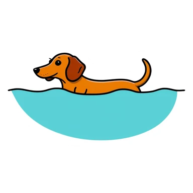 Dachshund swimming sticker