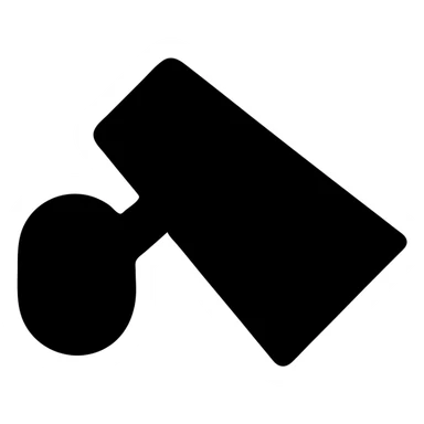 Minimal can-light or torch head (small circle/rectangle) on the left; single filled wedge angled 10–15 ° downward sticker