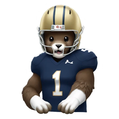 Otter wearing Notre dame helmet sticker