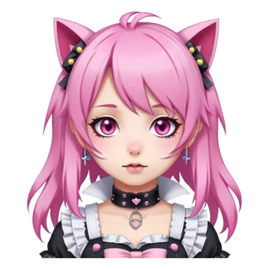 Pastel Kawaii Cute Beautiful Elegant Pretty Anime Punk Lolita Catgirl sticker