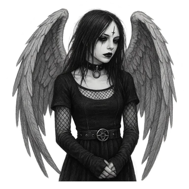 goth angel  object remove background    sticker
