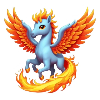 Pegaso negro ojos de fuego y alas de fuego sticker