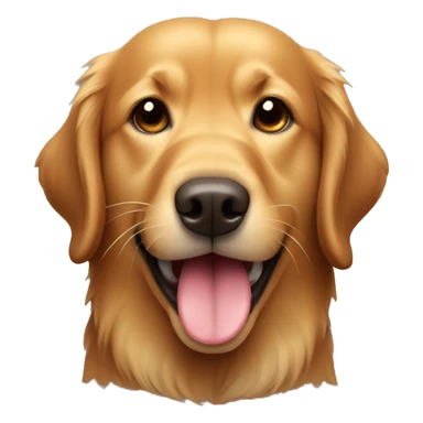 Brown golden retriever with tongue sticking out and mouth closed sticker