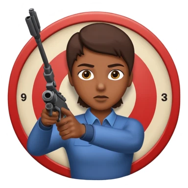 persona apuntando a dianas sticker