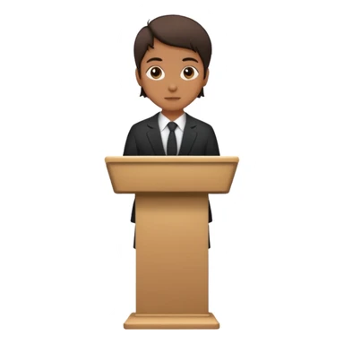 person silhouette speaking from a podium sticker