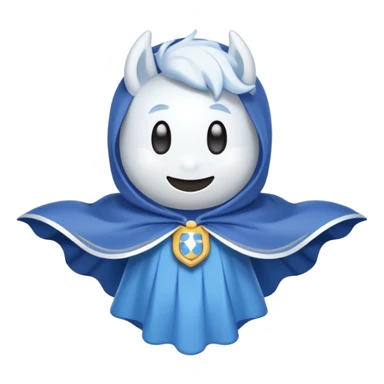 Discord logo character with a flowing cape, cute cartoon style sticker