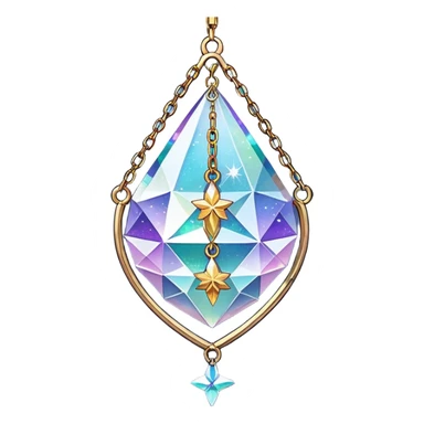 Sparkly glittery aesthetic chained Iridescent suncatcher hanging crystals and tiny stars aesthetic decoration sticker