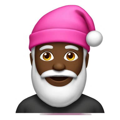 Black Santa with pink hat sticker