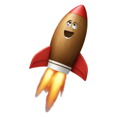 A rocket in the shape of a coconut sticker