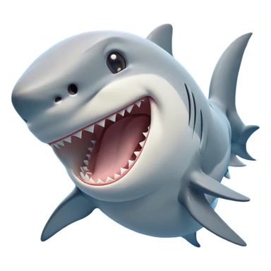 Cinematic Cute Yawning Shark Portrait Emoji, Head tilted slightly with a dramatic, wide-open yawn, showcasing a soft, streamlined body with gently drooping fins and eyes barely open in drowsy contentment, Simplified yet irresistibly adorable features, highly detailed, glowing with a soft, cozy glow, high shine, relaxed yet expressive, stylized with a touch of aquatic charm, bright and endearing, soft glowing outline, capturing the essence of a sleepy yet affectionate shark, so drowsy it feels like it could float right out of the screen and curl up for a nap! sticker
