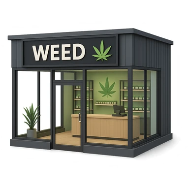 3D model of a weed store, modern style sticker