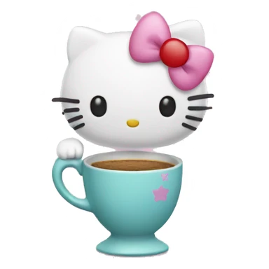 Hello kitty hold a cup  sticker