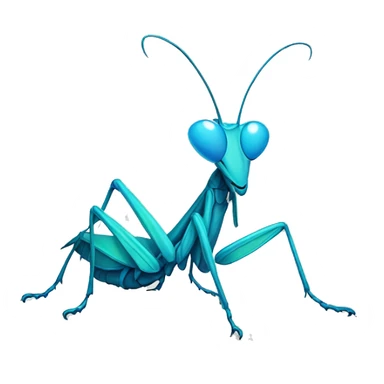 cute blue praying mantis sticker