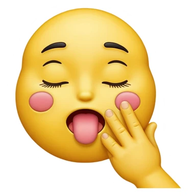 yellow emoji with the eyes closed with tongue sticking out doing the pinch motion ￼ sticker