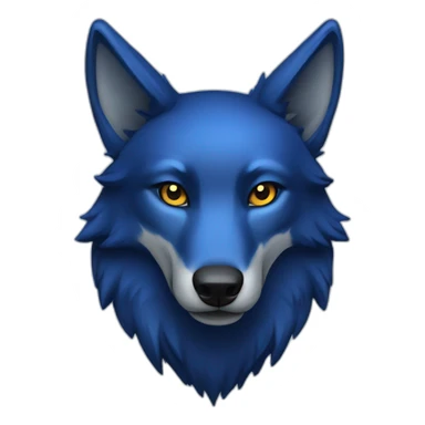 dark blue wolf deer sticker